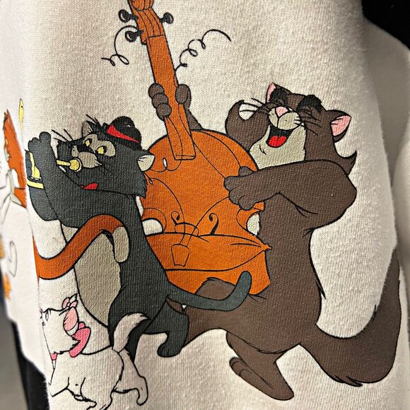 Disney The Aristocats Sweatshirt Embroidered Quarter-Zip Cats Oversized Sweater - Picture 12 of 12